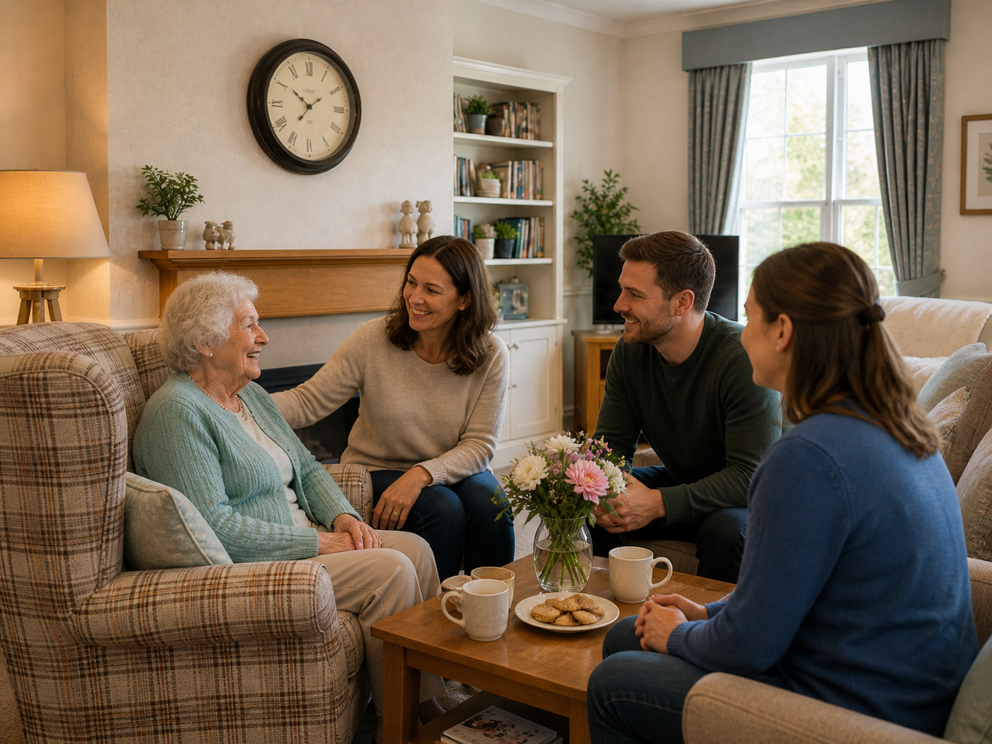 Family gathered warmly in the home