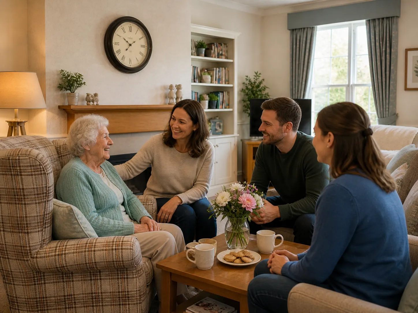 Family gathered warmly in the home
